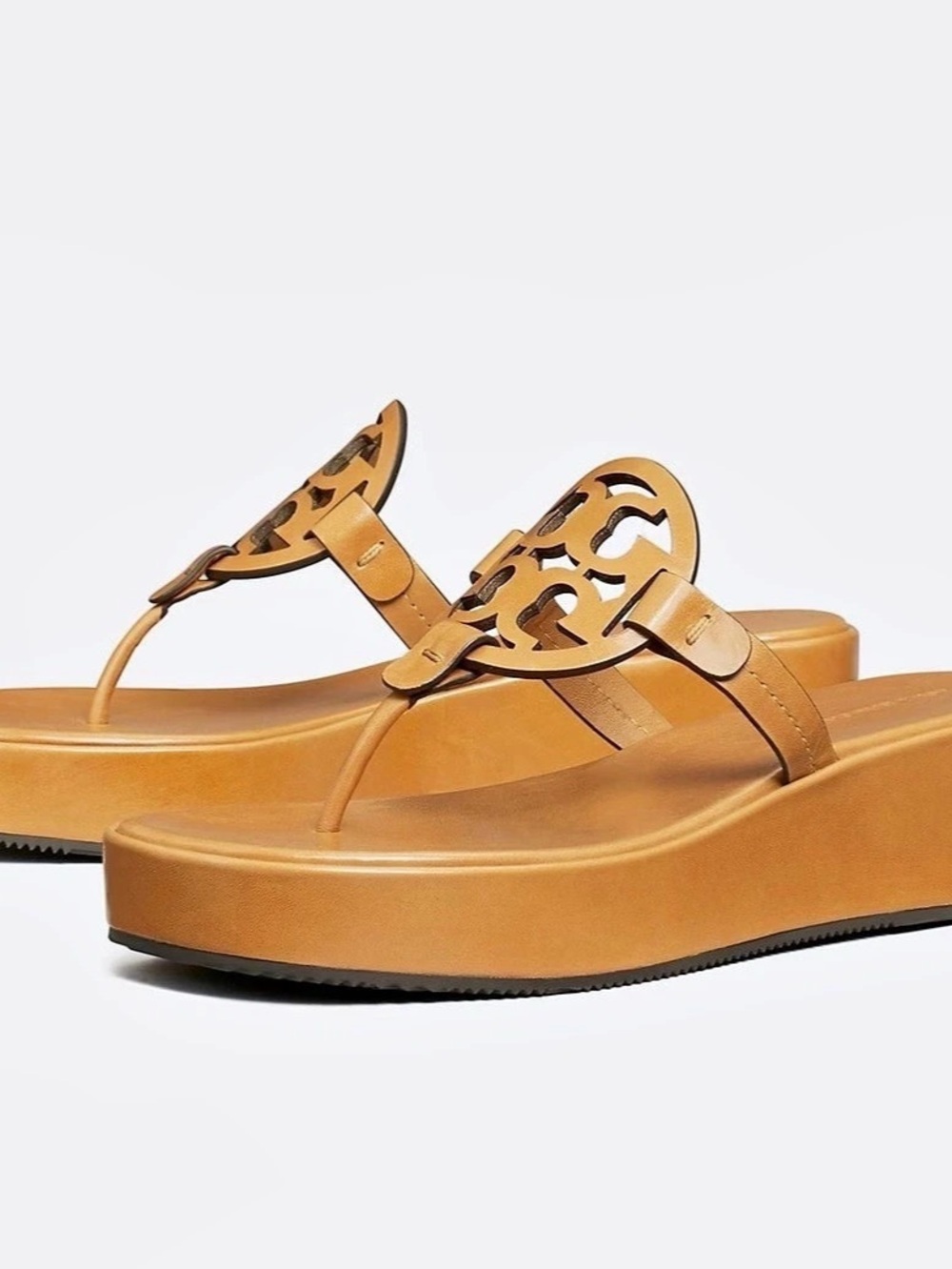 NWOT! Tory Burch Miller Wedge Sandal Brown